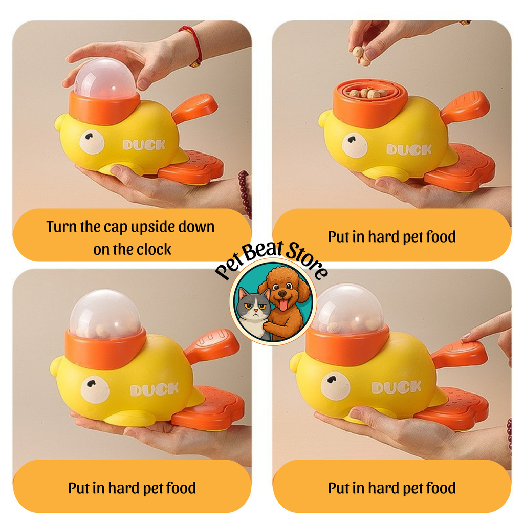 Smart Food Dispenser for Dogs and Cats – Fun, Safe and Fun Duck Toy Perfect Gift for Pets | PetBeat Store