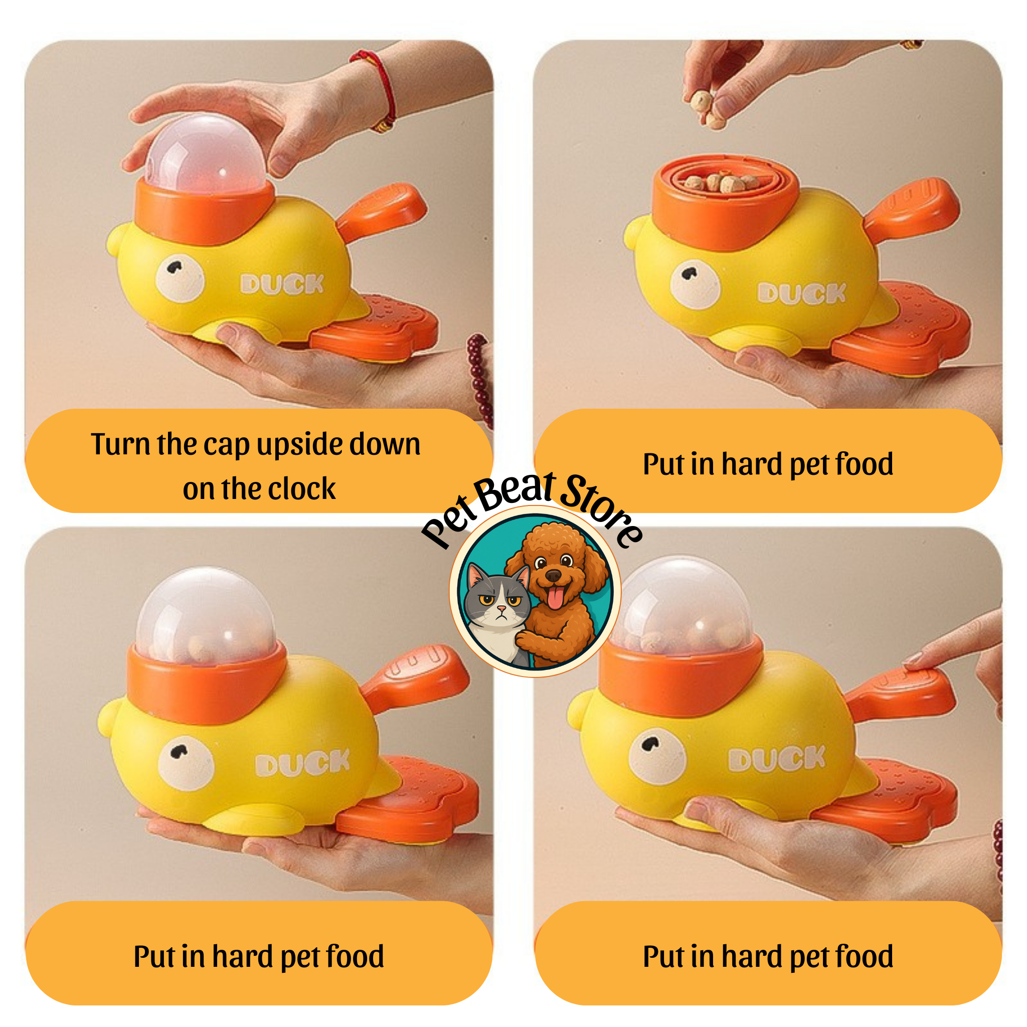 Smart Food Dispenser for Dogs and Cats – Fun, Safe and Fun Duck Toy Perfect Gift for Pets | PetBeat Store