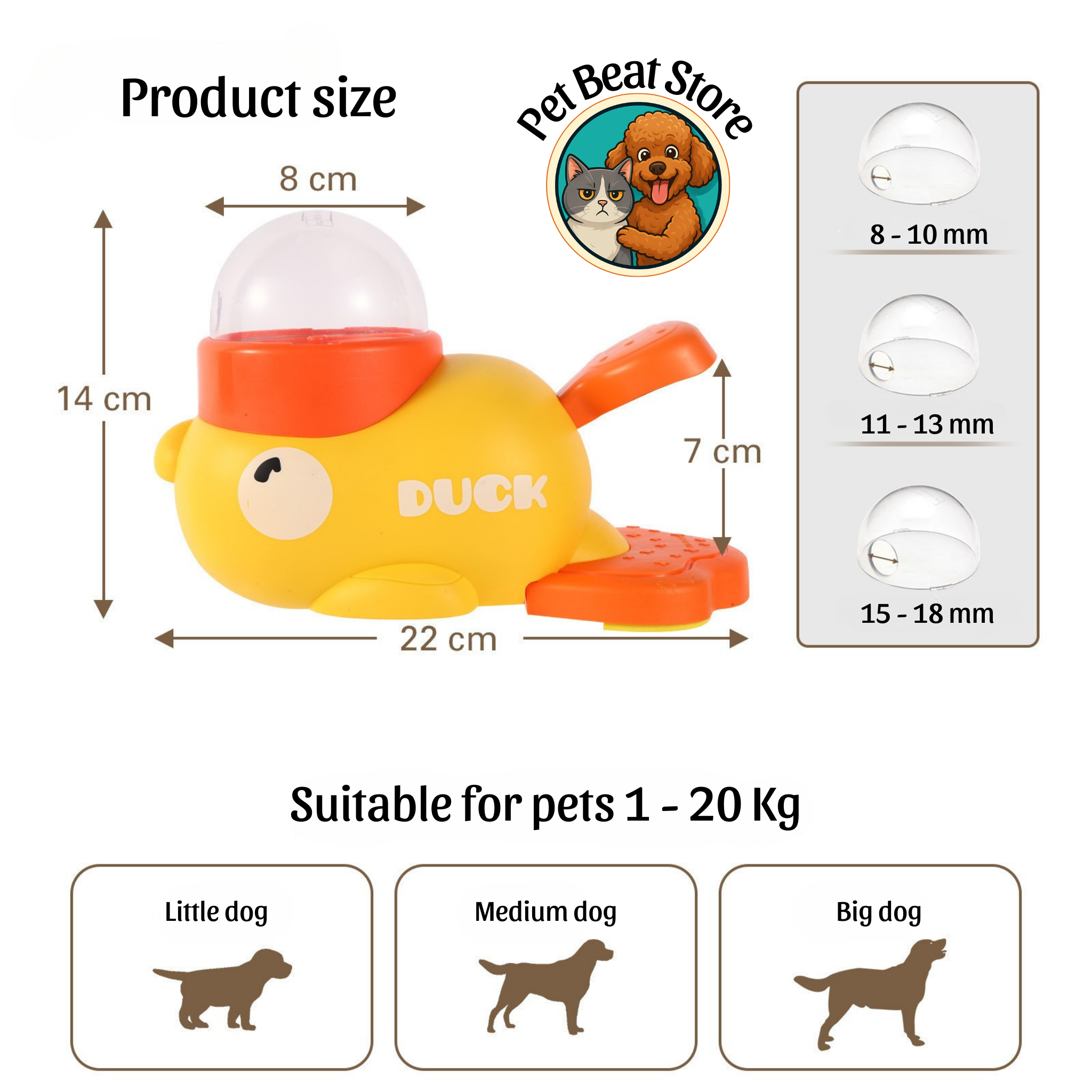 Smart Food Dispenser for Dogs and Cats – Fun, Safe and Fun Duck Toy Perfect Gift for Pets | PetBeat Store