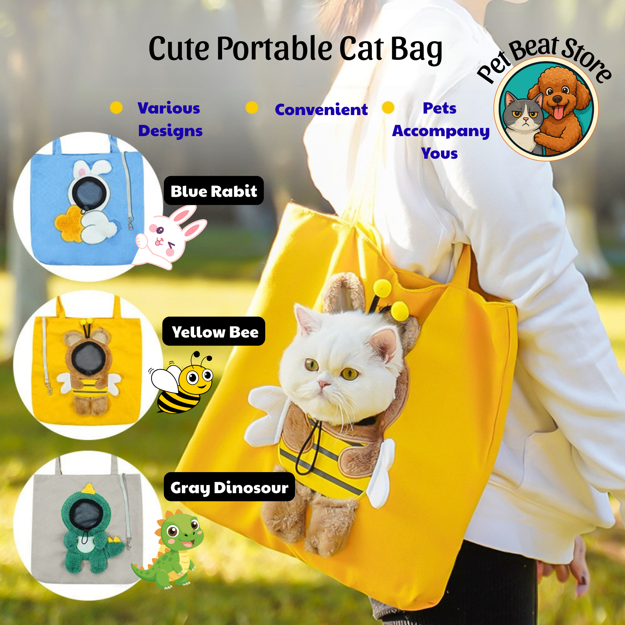 Pet Travel Bag for Dogs and Cats – Portable Pet CarrierSoft, Breathable, Safe & Stylish | PetBeat Store