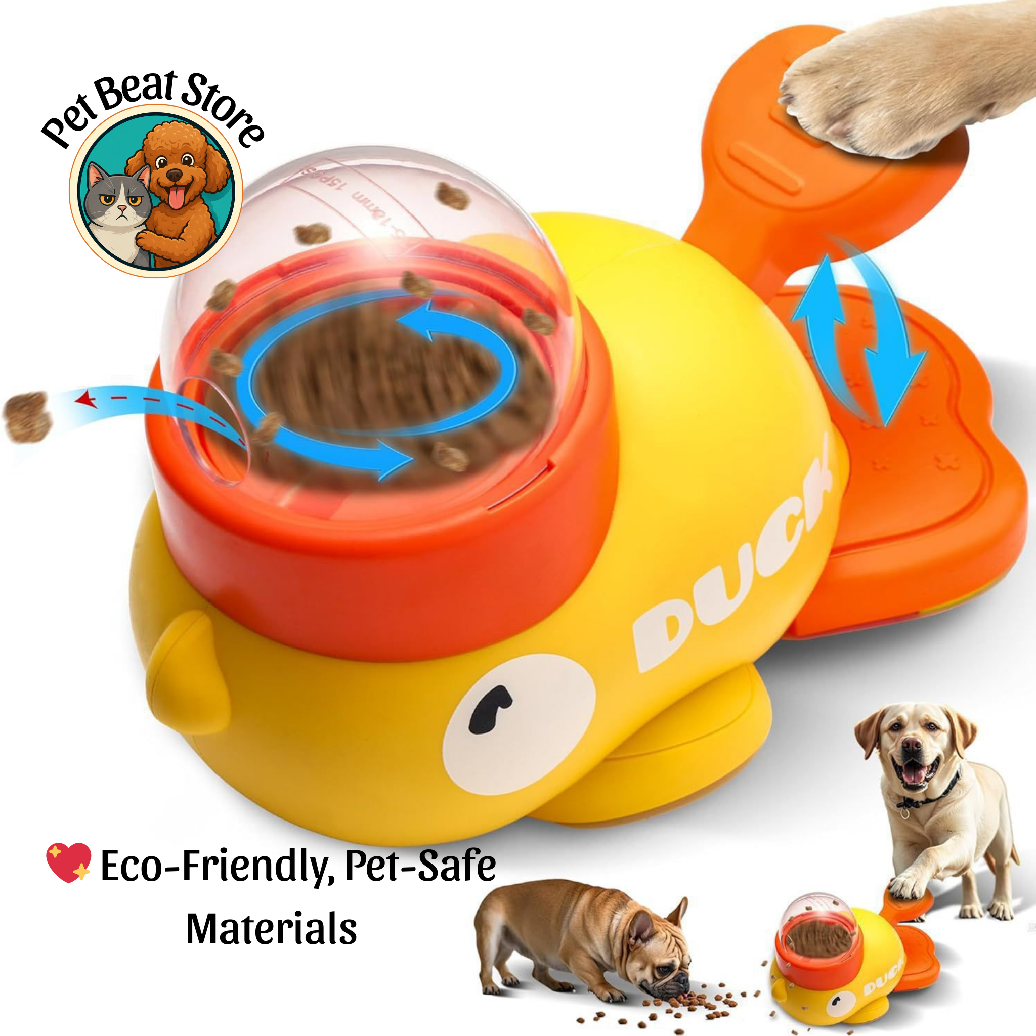 Smart Food Dispenser for Dogs and Cats – Fun, Safe and Fun Duck Toy Perfect Gift for Pets | PetBeat Store