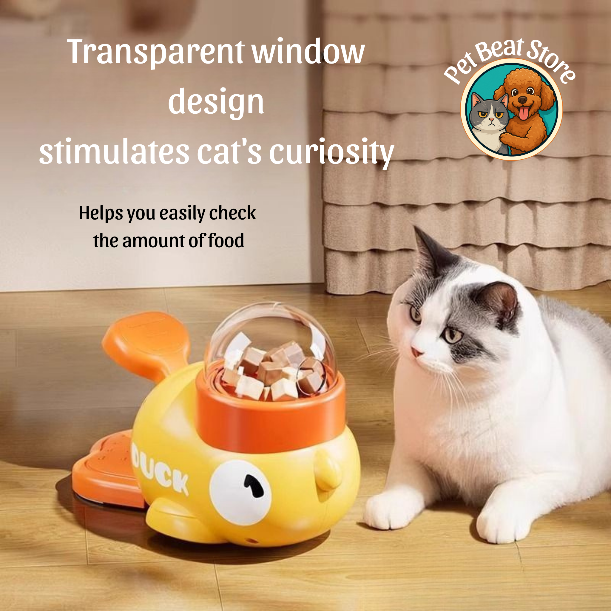 Smart Food Dispenser for Dogs and Cats – Fun, Safe and Fun Duck Toy Perfect Gift for Pets | PetBeat Store